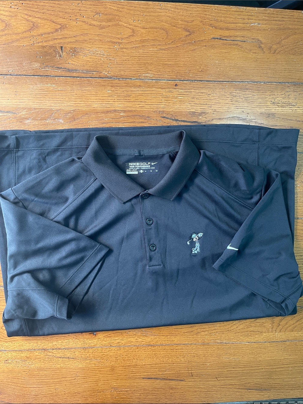 Nike Black Men's Golf Polo with Embroidered Disney Golfer